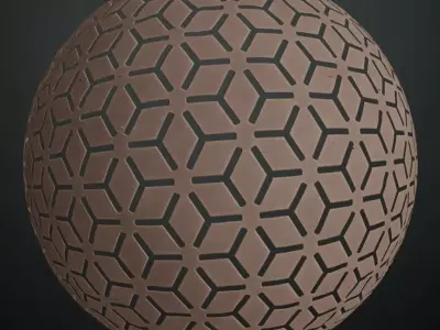 Modern Geometric 3D Wood Screen PBR Texture