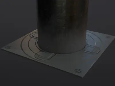 Hydraulic Automatic Bollards Low-poly 3D model