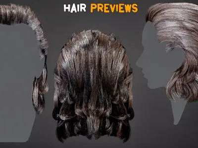 10 Anime Hair Model and PBR Texture   Vol 04 Low-poly 3D model