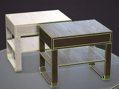 Nightstand ar vr optimized Low-poly 3D model