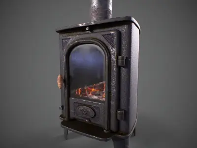 Log Burner Low-poly 3D model