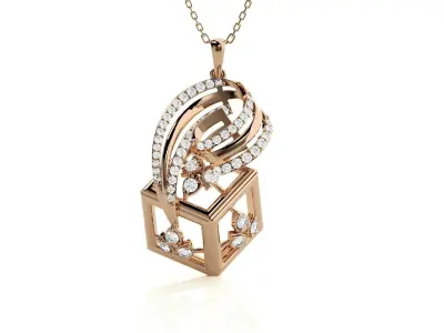 Cubical Light wt Pendant Earrings Set 3dm stl obj mtl gltf glb 3D print model