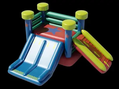 Inflatable 3D model slide for kids Low-poly 3D model