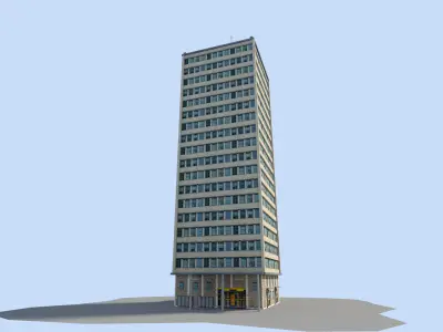 low poly skyscraper tall building Low-poly 3D model