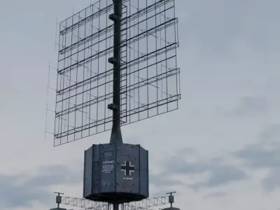 Freya german radar Grau camo 3D model