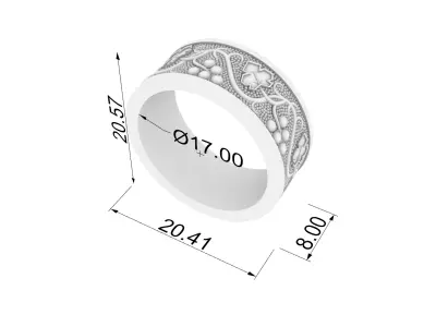 Charming Filigree Band Ring JDBCo 3D print model purchase