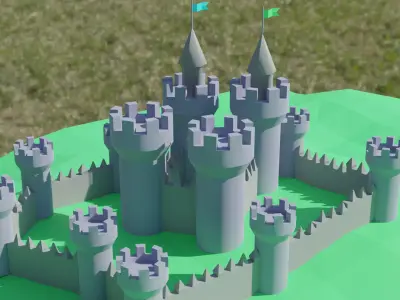 Low-poly Medieval Castle Free low-poly 3D model
