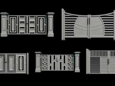 25 Iron Gate With UVs Vol 2 Low-poly 3D model