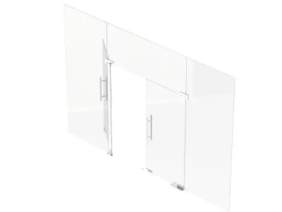 Office Tempered Glass Door 3D model