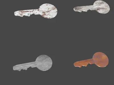 Old Key - Rusty Iron Material MEGA PACK Low-poly 3D model