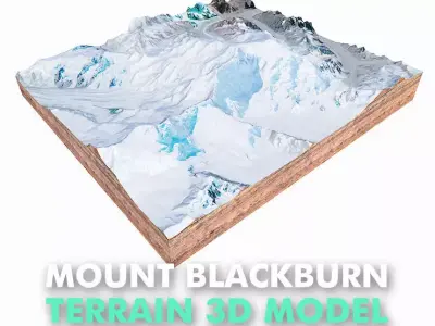 Mount Blackburn Mountain Pakistan 3D model
