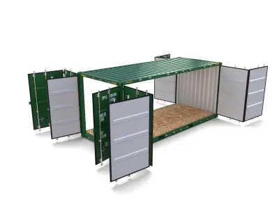 20ft Shipping Container Double Side Open 3D model