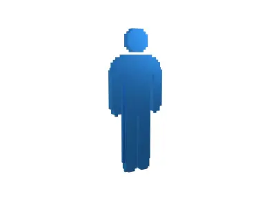 Voxel Style Boy Symbol v3 007 Low-poly 3D model