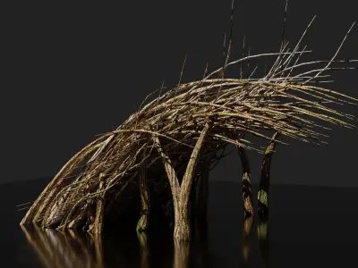 Forest - Wooden Shelter No3 Low-poly 3D model