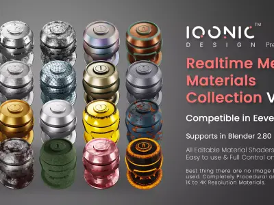 20 Realtime Metal Materials Collection Vol01 By IqonicDesign Texture