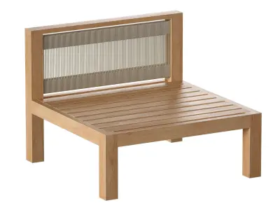 Wooden Outdoor Furniture Lounge Chair 3D model