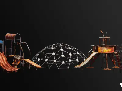 Post Apocalyptic Playground Equipment VOL 1 Low-poly 3D model