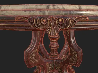 Table Marble Low-poly 3D model
