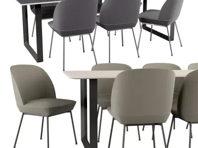 Muuto Oslo Chair And 70-70 Table 3D model