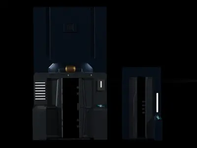 Sci-fi door 2 type 3D model