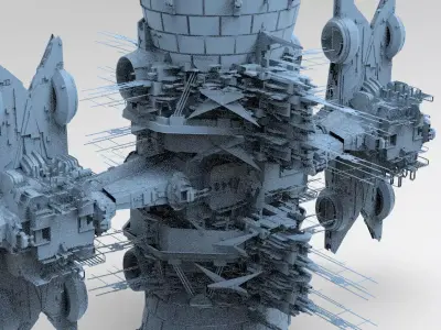 Star Ship pulse generator space station 2 3D model