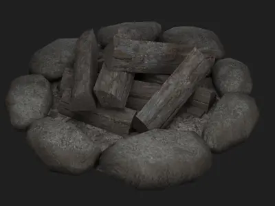 Campfire Low-poly 3D model