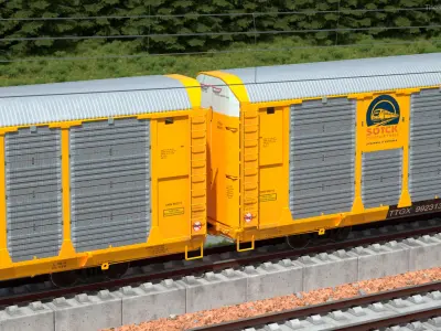  Generic Locomotive with Auto Rack Train Car 