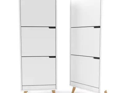 Maudine white shoe cabinet 3D model