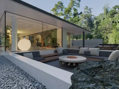 Interior Scene Japandi - 3d Model - Lighting 3D model