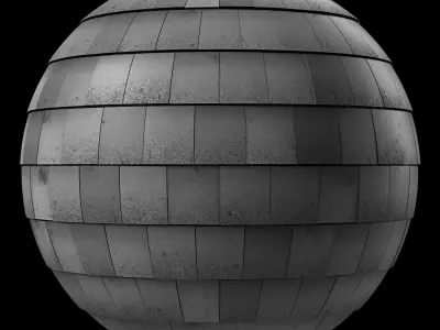 Roof Tile Materials 35- Concrete Roofing By 3 color Pbr 4k Texture