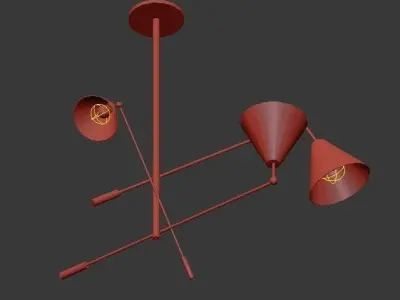 Sinatra three light fixtures hanging from ceiling 3D model