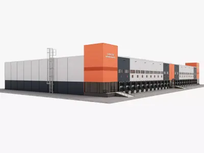 Warehouse Logistic 12 interior and exterior 3D model