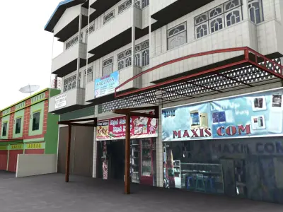 Store Shop Trade Building indonesian Low-poly 3D model