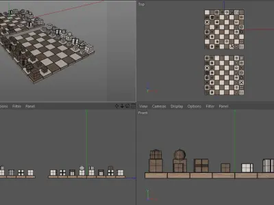Bauhaus Chess Set 3D model