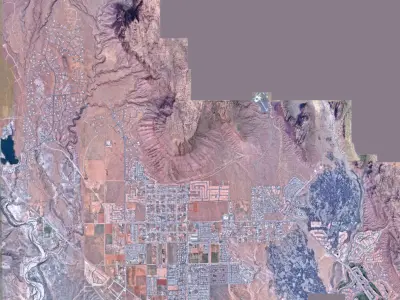 Red mountains landscape Low-poly 3D model