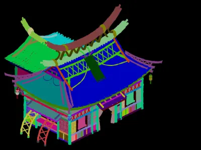 Game Architecture - He Shan Road House 3D model