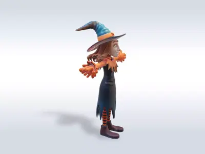 Adorable Witch Character Halloween 3D model