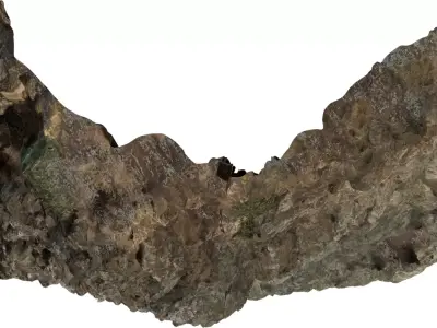 Vertical Cliff Rock Panel Low-poly 3D model