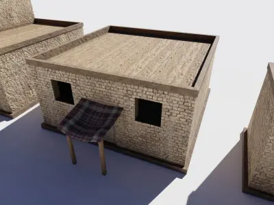 desert Houses Low-poly 3D model