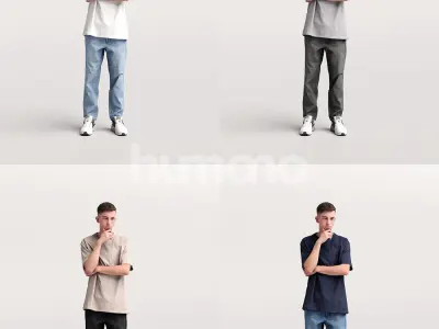 Humano 12 - Collection 2308 - CASUAL PEOPLE MIX -12 x 3D models  3D model
