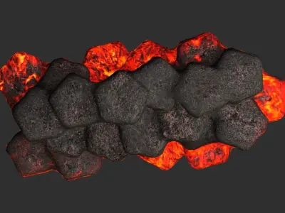 Cave Crystal 1 - Lava Low-poly 3D model