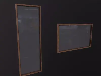 Mirrors 3D Model door with mirror Low-poly 3D model