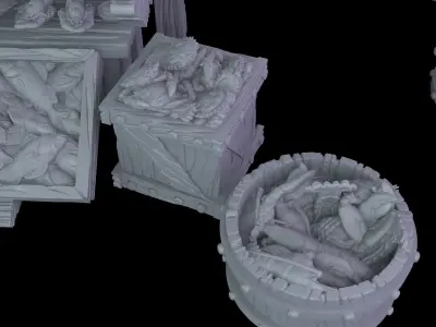 Seafood Market Stall 3D print model
