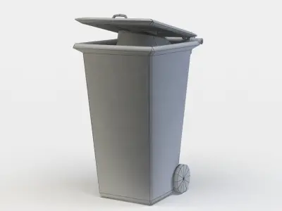 Garbage container Low-poly 3D model 8