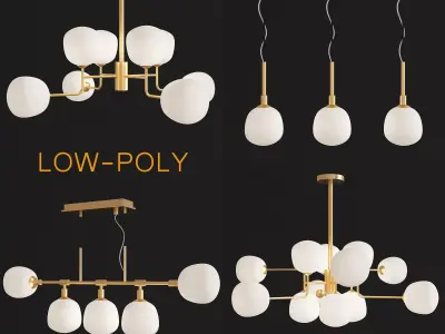 Marais Linear And Marais Round Chandelier 3d model Low-poly 3D model