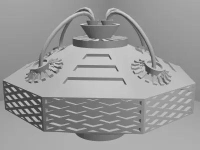 metal robot with wires 3D model