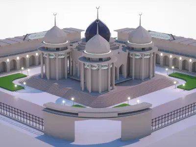 Arabic Masjid Palace M4 Low-poly 3D model