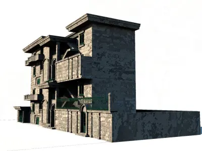 Detailed Abandoned House 3D model