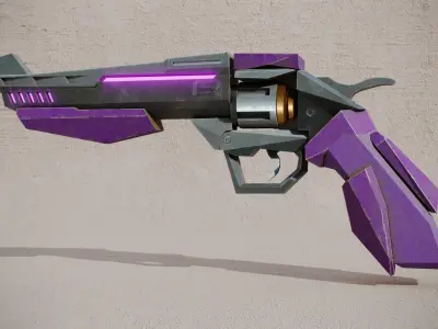 Sci-fi Revolver  Low-poly 3D model
