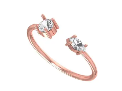 Women Open End Light Weight Band Ring 3D print model